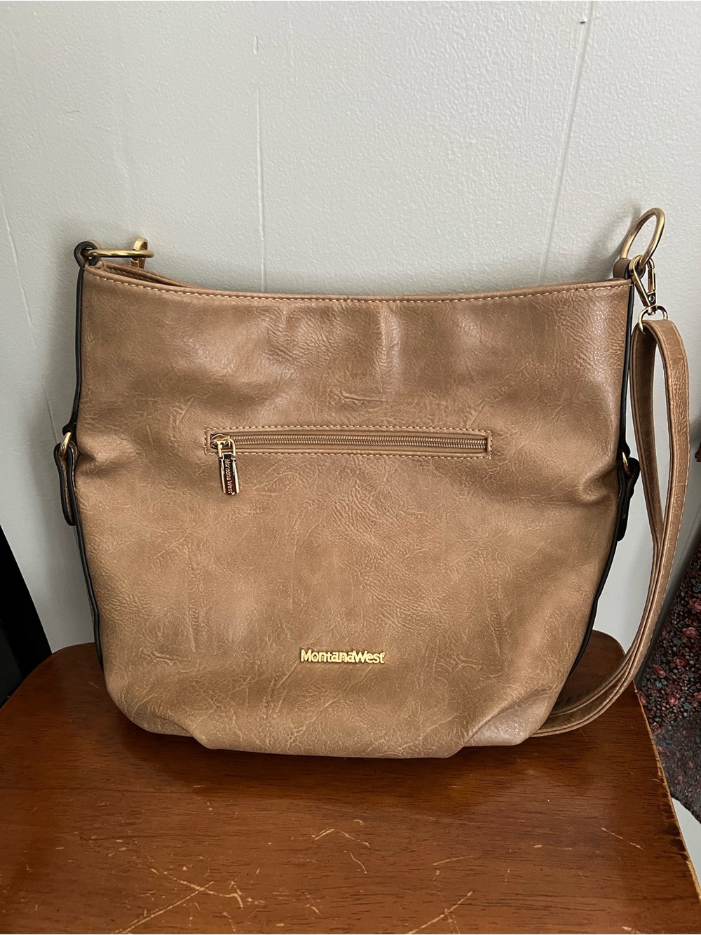 Montana West Brown Shoulder Bag with Gold Hardware
